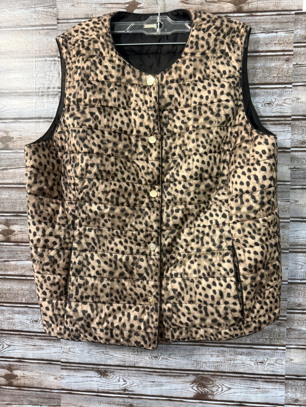 Tommy Bahama Leopard Puffer Vest Size Large LG